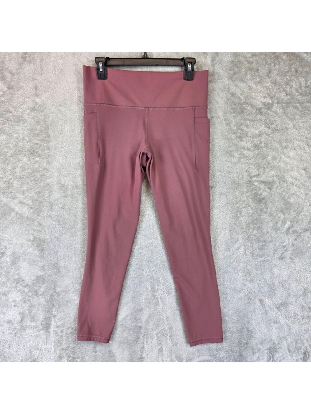 Athleta Leggings Womens L Tall Pink Salutation Stash Pocket II 7/8 Pockets Yoga